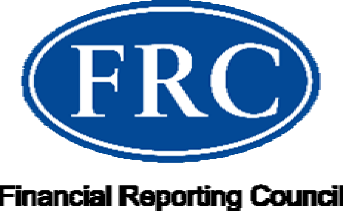 Logo for the Financial Reporting Council, featuring the letters FRC inside a blue oval.