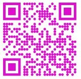 Pink QR code, scannable for specific information or a link