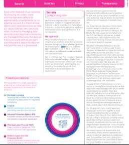 Circular diagram titled 'Service principles' surrounded by icons representing key aspects like security and privacy.
