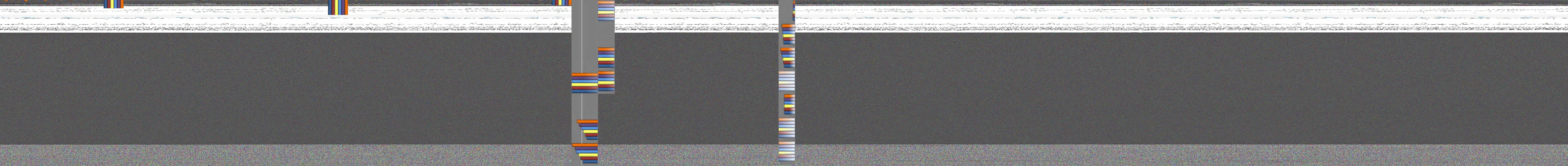 Corrupted bar chart displaying vertical colored segments, indicating data visualization.