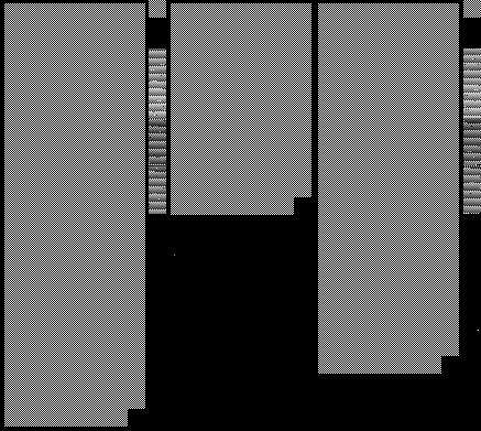 Abstract diagram showing an arrangement of rectangles with diagonal patterns, possibly representing a conceptual layout or framework.