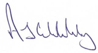 Handwritten signature of an individual, likely a signatory for the document
