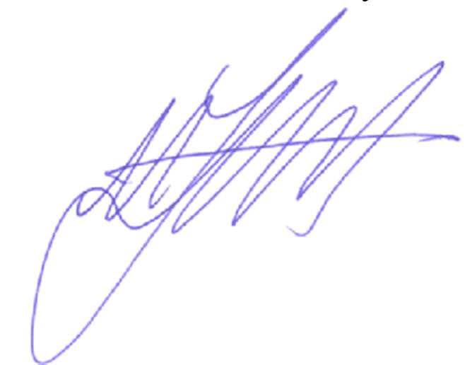 Handwritten signature, likely indicating official endorsement or approval.