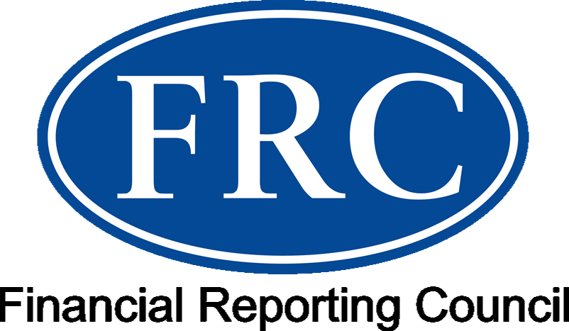 Logo for Financial Reporting Council, showing FRC in an oval above the full name.