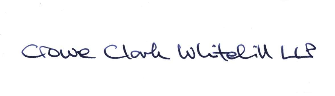 Handwritten text Crowe Clark Whitehill LLP, likely a signature.