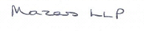 Handwritten signature for 'Mazars LLP'.