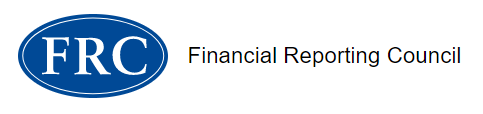 Logo for the Financial Reporting Council, displaying "FRC" in a blue oval alongside the full organization name.