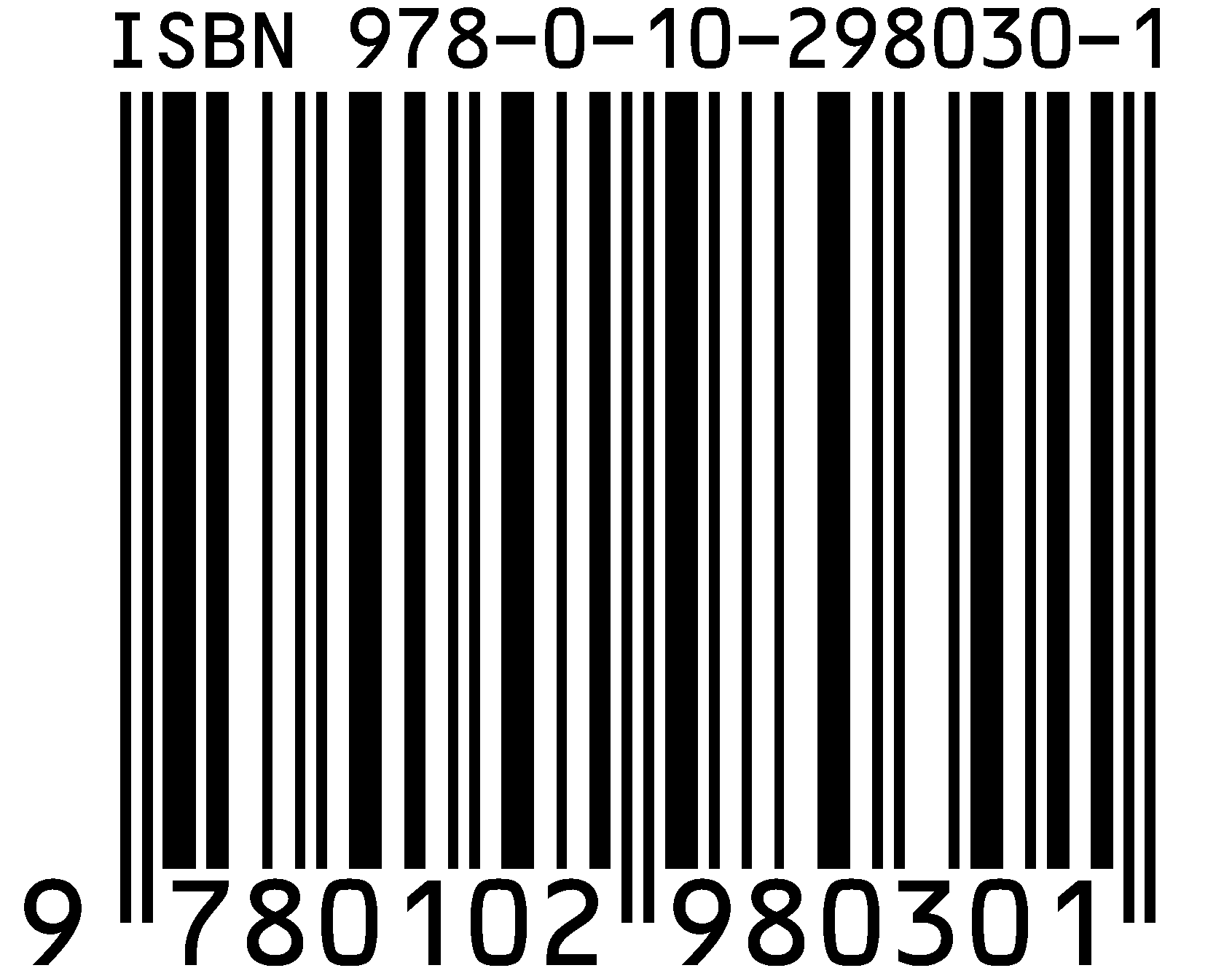 ISBN barcode for book 978-0-10-298030-1, with black vertical lines and the number printed below.