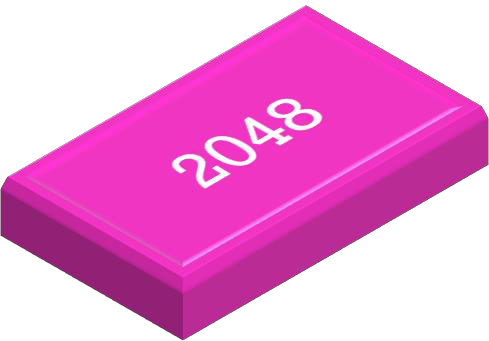 3D rectangular block with the number "2048" on it