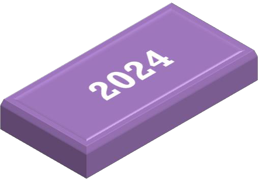 3D rectangular block with the number "2024" on it