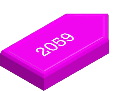 Isometric view of a bright pink arrow-shaped block pointing right, with the number 2059.
