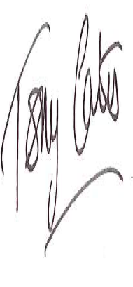 A handwritten signature for 'Tony Cates'.