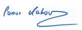 Handwritten signature of Panos Klabou, used for authentication or approval.