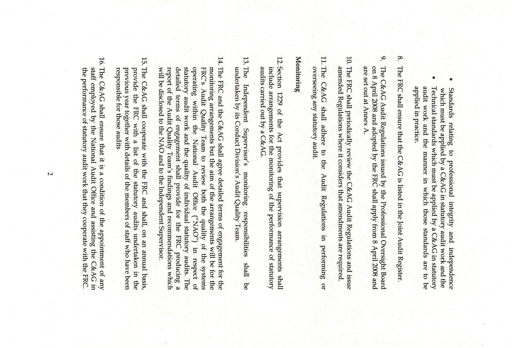 Page 2 continuing the arrangements for supervision and monitoring sections