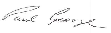 Handwritten signature of Paul George.