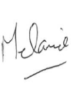 Handwritten signature of Melanie