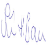 Handwritten signature in blue ink