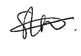 Handwritten signature, likely for authentication or approval.