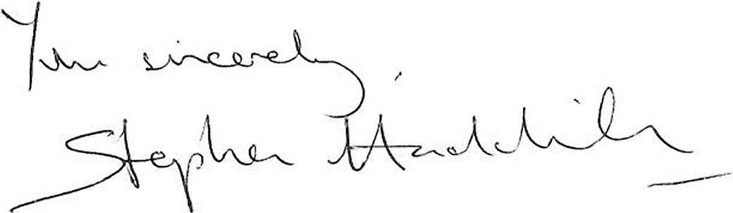 Handwritten signature 'Yours sincerely Stephen Haddrill'