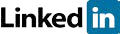 LinkedIn logo and text, likely indicating a social media presence or a link to a LinkedIn profile.