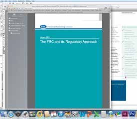 Screenshot of a computer screen displaying a PDF document titled "The FRC and its Regulatory Approach" open.