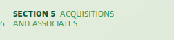 Section 5 heading for "Acquisitions and Associates"