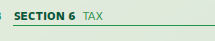Section 6 heading for "Tax"