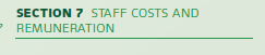 Section 7 heading for "Staff Costs and Remuneration"