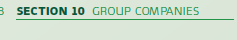 Section 10 heading for "Group Companies"