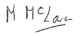 Handwritten signature of M McLare