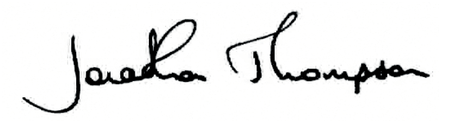 Handwritten signature of "Jonathan Thompson" in black script on a white background.