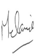 Handwritten signature of Melanie.