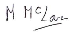 Handwritten signature of M. Mclaren.