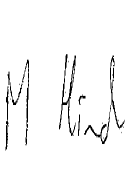 Handwritten signature fragment, possibly reading 'M Kind.'