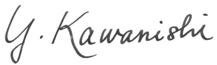 Handwritten name Y. Kawanishi.