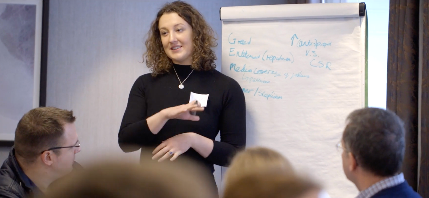 Image showing a BritainThinks moderator leading a discussion about perceptions of audit in the Edinburgh Jury.