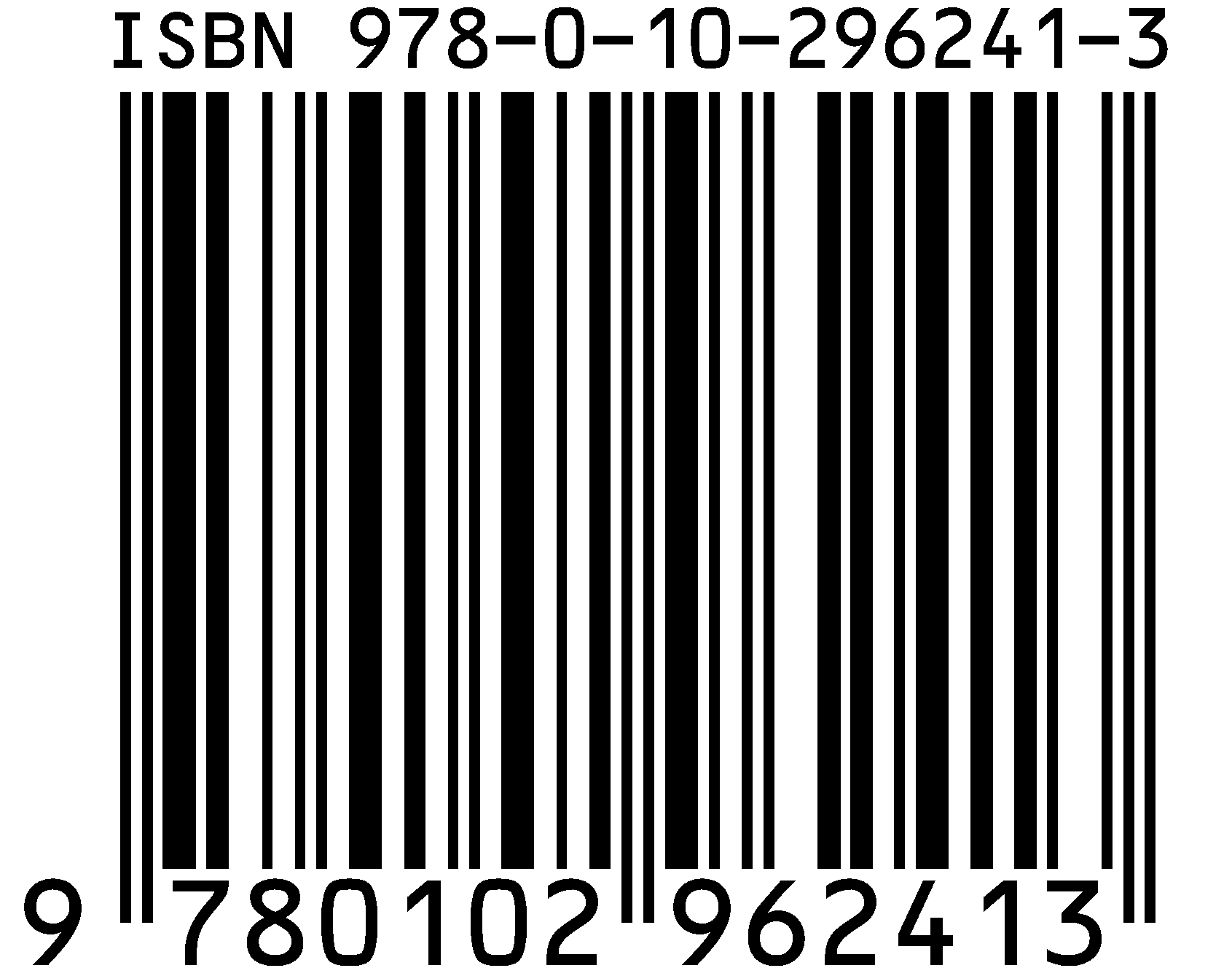 ISBN barcode for product identification, with the number 978-0-10-296241-3