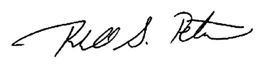 Handwritten signature of "Rick S. Peters" in black script on a white background.