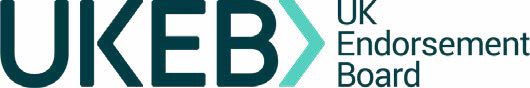 Logo for UKEB, which stands for UK Endorsement Board.