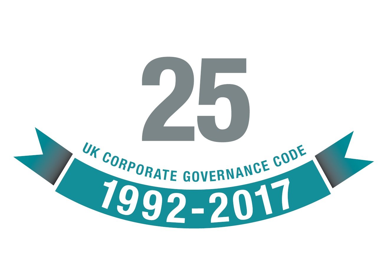 Graphic celebrating 25 years of the UK Corporate Governance Code, 1992-2017.
