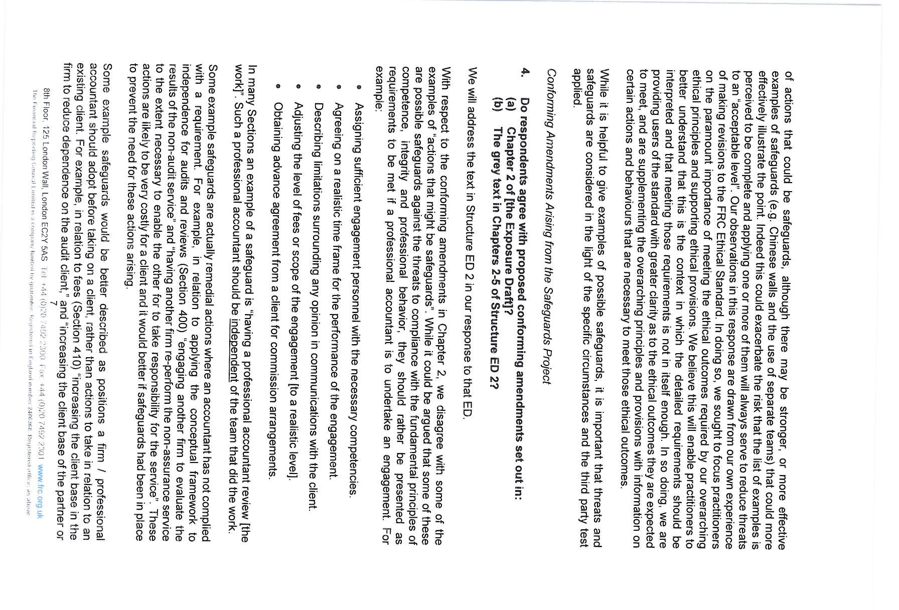 Page discussing amendments to the Safeguards Project and examples of effective safeguards.